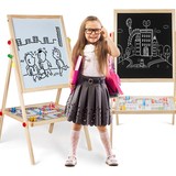 儿童画板绘画玩具实木画架磁性水笔写字板学生涂鸦板幼儿可擦黑板
