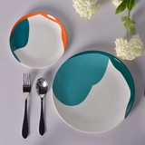 陶瓷平盘日式西餐盘子套装 厨房家用菜盘圆形 创意装饰盘结婚礼物