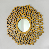 欧式复古客厅装饰镜壁挂镂空艺术创意圆镜子新款仿古玄关镜梳妆镜