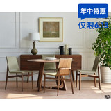 美式现代实木圆形餐桌椅组合小户型简约宜家餐桌饭桌圆桌6人家用