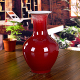 景德镇陶瓷器艺术窑变郎窑红小花瓶家居饰品客厅摆设工艺品摆件