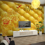 现代中式客厅3D立体无纺布无缝电视背景墙纸壁纸花开富贵大型壁画