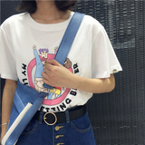 日系新款bf风可爱卡通动漫小新纪念版纯棉圆领短袖T恤女学生夏装