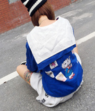 613#春装新款韩版学生学院风卡通棒球服 原宿宽松短款童趣外套女