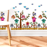 创意儿童房可爱猫头鹰可移除踢脚线玄关腰线墙角线墙贴装饰贴画纸