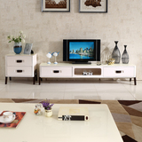 现代北欧烤漆电视柜 实木钢化玻璃地柜 客厅家具茶几电视柜组合