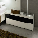 北欧现代床头柜黑白烤漆床边柜简约宜家储物斗柜环保家具高端定制