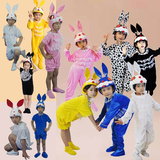 幼儿园小白兔动物演出服六一儿童粉兔舞蹈表演服小兔子卡通造型服