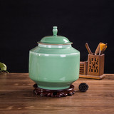 景德镇陶瓷器影青瓷颜色釉储物罐盖罐密封罐茶叶罐家居装饰摆件