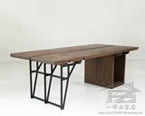 外贸原单欧美复古实木铁艺办公桌创意电脑桌时尚休闲桌椅原创设计
