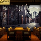 欧式复古怀旧街景3D墙纸西餐厅 大型壁画酒吧KTV包厢装修个性壁纸