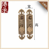 中式古典家具纯全铜配件顶箱柜门条把手衣柜橱柜鱼图刻花直条拉手