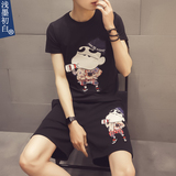 夏天学生短袖t恤男装运动潮流韩版夏季衣服男士2016新款夏装套装