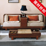 新中式沙发 全实木古典明清123组合多功能布艺沙发高档客厅家具