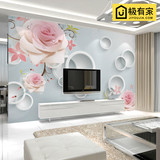 欧式3D卧室沙发客厅电视背景墙壁纸 无缝无纺布墙纸大型玫瑰壁画