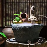 中式陶瓷创意水景装饰桌面加湿器礼品客厅办公室招财流水摆件喷泉