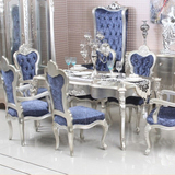 新古典餐桌一桌六椅组合 欧式雕花饭桌高档餐桌 橡木餐台法式餐椅