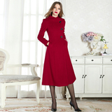 2015秋冬新款韩版女装长款修身显瘦欧美大码羊毛呢子羊绒大衣外套