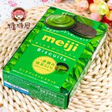 日本进口零食品明治/Meiji特浓抹茶巧克力曲奇夹心饼干99g6枚