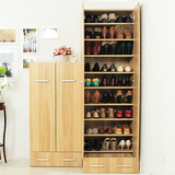 简约鞋柜实木宜家创意鞋柜鞋架高低组合鞋柜大容量鞋柜阳台储物柜