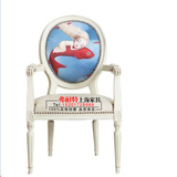 美式乡村书椅 新古典做旧 带扶手餐椅 化妆椅 法式 地中海 办公椅