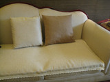 优菲特 棉麻米黄色沙发垫四季防滑沙发巾沙发垫 坐垫纯色 可定制