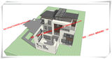 su草图大师模型新中式现代别墅建筑设计方案cad图纸设计素材
