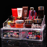 出口日本化妆品收纳盒透明抽屉特大号加大护肤品收纳箱层叠收纳柜