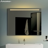 欧式简约浴室镜无框壁挂多功能防雾镜子LED定制银镜厕所卫生间镜