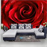 无缝大型壁画电视背景墙纸画客厅卧室3D壁纸画 浪漫大朵红玫瑰花
