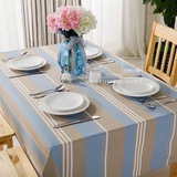 地中海风格餐桌桌布格子书桌布家居布艺长方形茶几小台布防水桌布