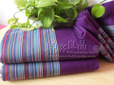 床上用品优质纯棉加厚加密老粗布精梳棉双人床单/枕套/被罩 紫