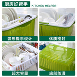 筷餐具收纳盒放碗碟篮碗架带盖置物架用品具碗柜厨房沥水架塑料碗