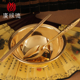 广缘德铜碗筷套装风水摆件铜勺子铜筷子纯铜加厚饭碗餐具家用碗筷