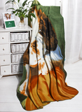 秋冬季保暖抓绒萌狗狗午睡毯双人毯加厚盖毯床单沙发毯1.3X1.7米