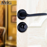 欧式黑色分体门锁房门锁大门锁白色实木门锁仿古中式执手套装锁具