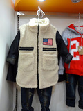 2015秋冬男童韩版羊羔毛外套拼接皮袖时尚加棉加厚爆款羊羔绒包邮