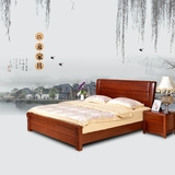 中式双人床1.8米全实木海棠木现代简约储物成人卧室大床婚床家具