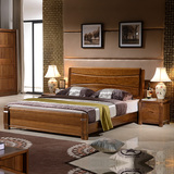 全实木床1.8米1.5纯胡桃木床中式实木双人床高箱气压储物大床