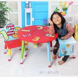 ABC儿童桌椅套装实木宝宝学习写字桌幼儿园桌椅组合1桌2椅游戏桌