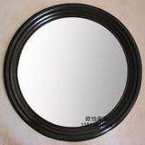 中式简约现代风格圆形美容镜卫浴镜浴室镜欧式墙壁挂镜卫生间镜子