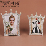 欧式婚纱照相框创意结婚礼物相框摆台组合皇冠镶钻框浪漫组合相框