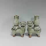 热卖古玩古瓷收藏 景德镇雕塑瓷厂出土老厂货陶瓷全手工狮子摆件