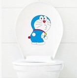 多啦A梦叮当机器猫马桶贴纸 防水浴室贴卫生间厕所装饰墙贴 贴纸