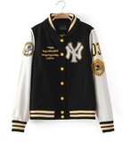 香港代购2014冬MLB棒球服男女加厚外套棉服 NY棒球衫夹克情侣卫衣