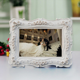 田园树脂相框玫瑰 白色欧式复古婚纱照片相框摆台 6寸7寸10寸