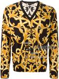 代购正品Versace/范思哲时尚男装15新款sweater黄色长袖开衫卫衣