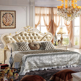 卧室简欧式双人床高箱床实木松木床1.5米奢华白色公主床1.8结婚床
