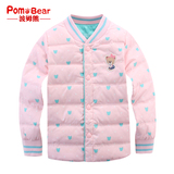 波姆熊冬装新款女童满印小熊头白鸭绒儿童短款保暖舒适羽绒内胆