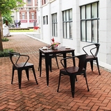 美式怀旧休闲复古 铁艺实木户外酒吧西餐厅咖啡厅饮品店桌椅组合